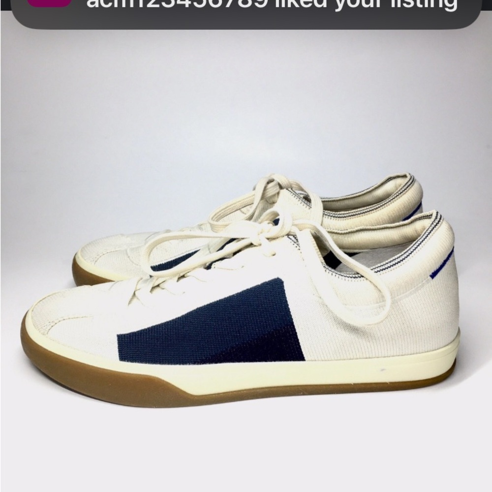 Rothy’s BlackBerry Block Lace Ups Lace Up Sneakers Off-White Blue Purple 9 - Picture 2 of 10